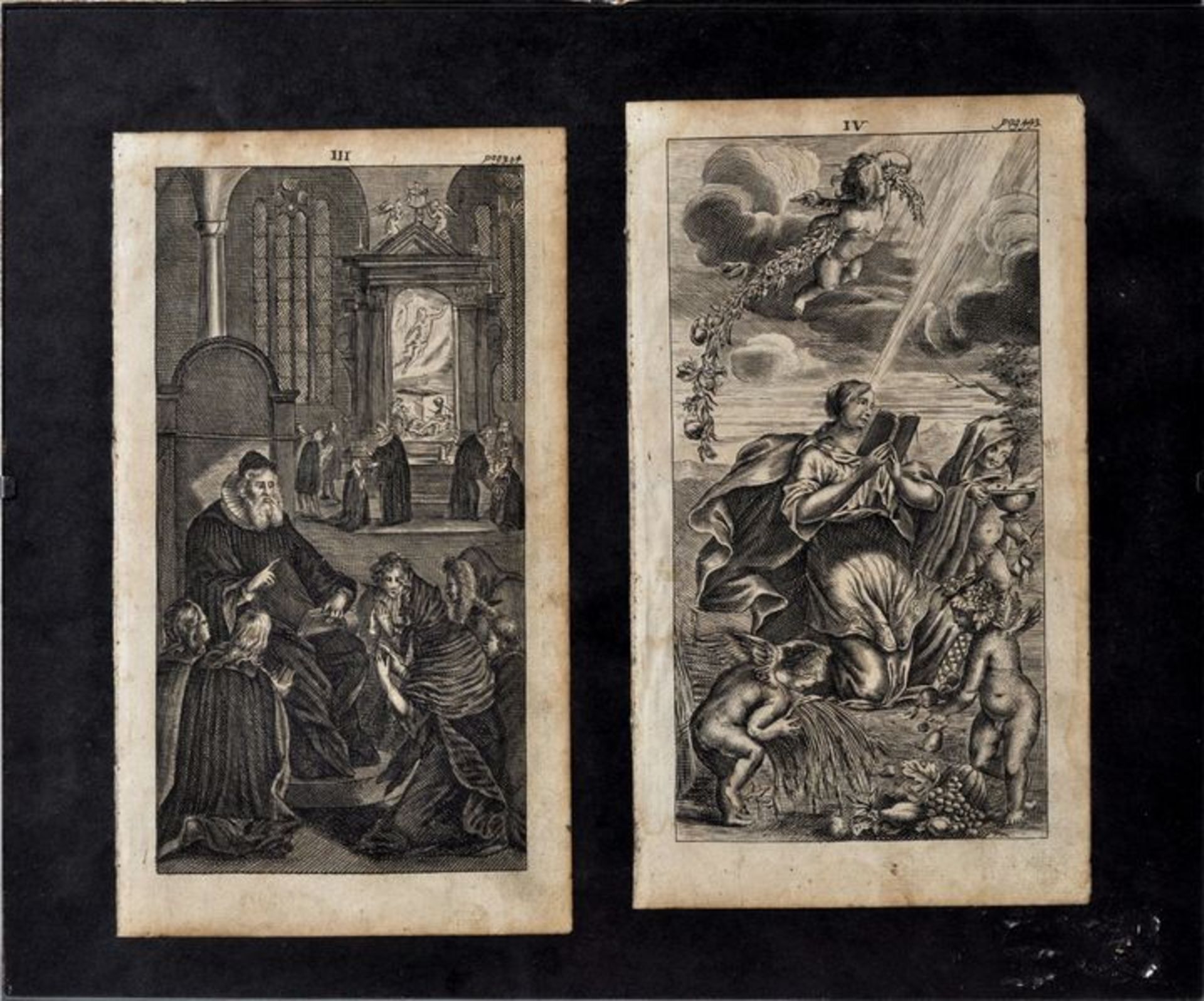 Kupferstichfolge zum protestantischen Gebet / Anonymus, series of prayer scenes, etchings