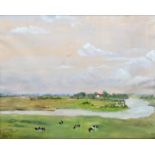 Meyer, L. Vier Kühe / Landscape with cows, Gouache