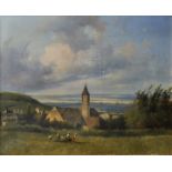 Schönleber, Gustav (?), Landschaft mit Kirche / Landscape with church