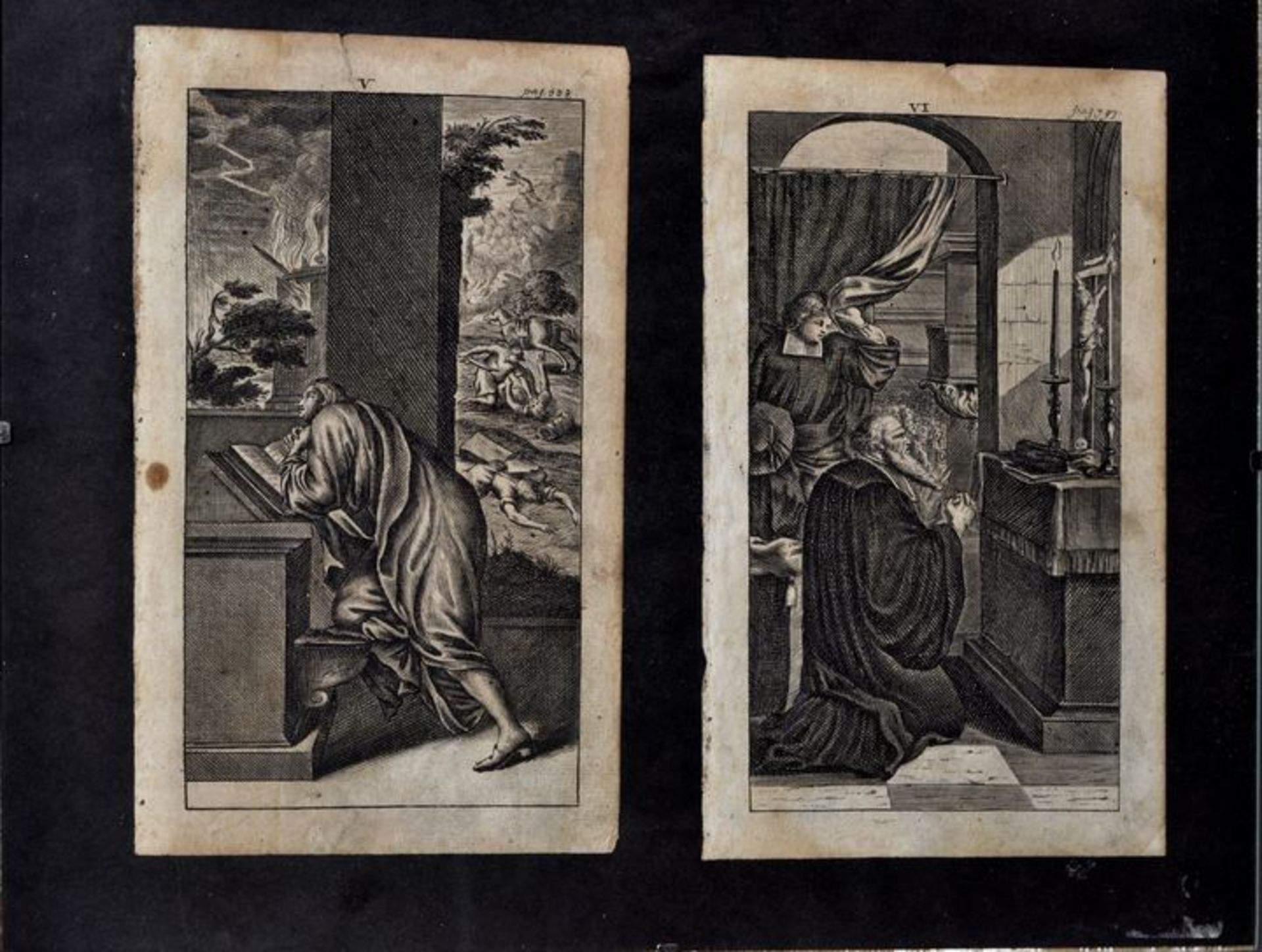Kupferstichfolge zum protestantischen Gebet / Anonymus, series of prayer scenes, etchings - Image 7 of 7