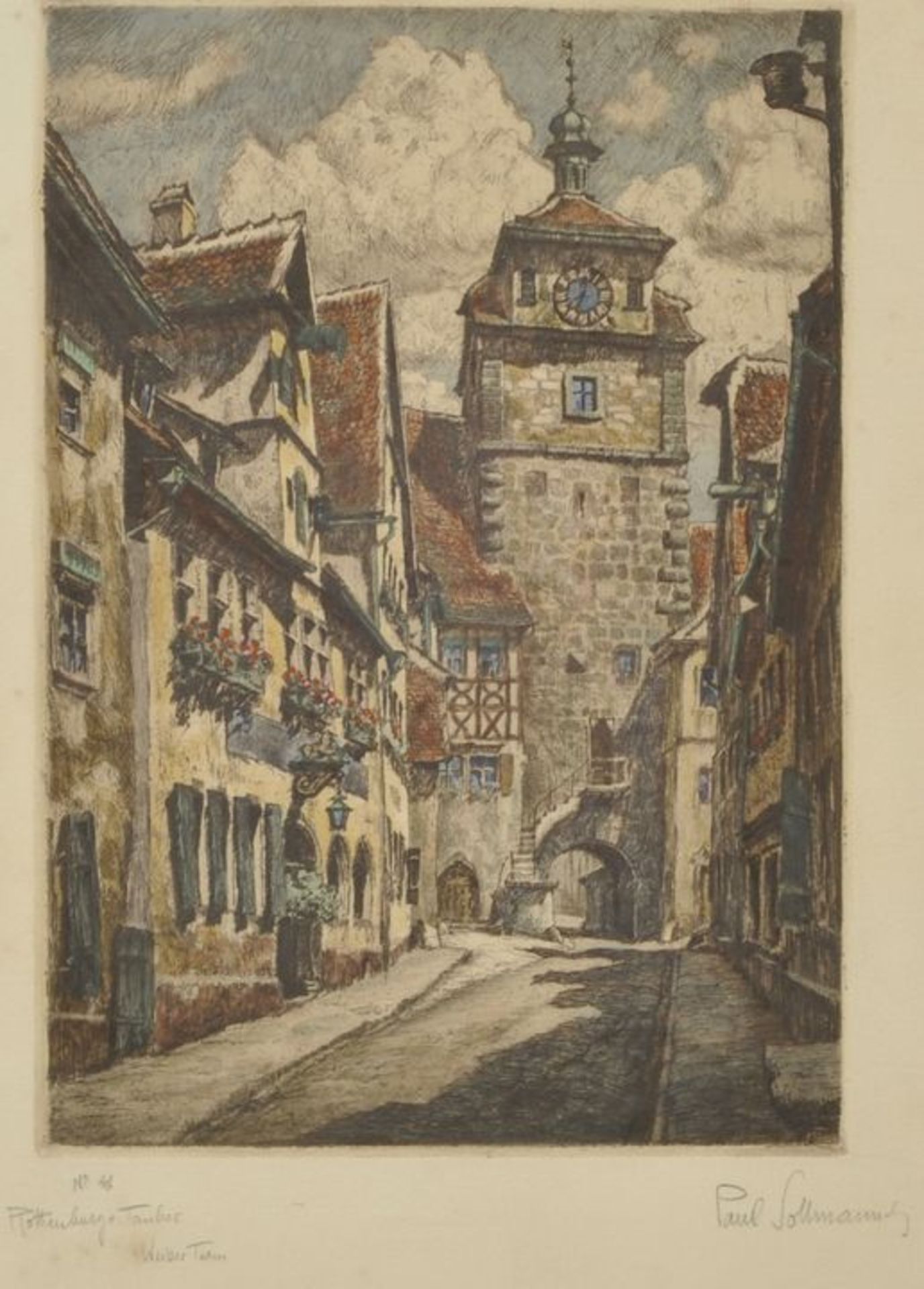 Peter Sollmann, "Rothenburg ob der Tauber" / Etching