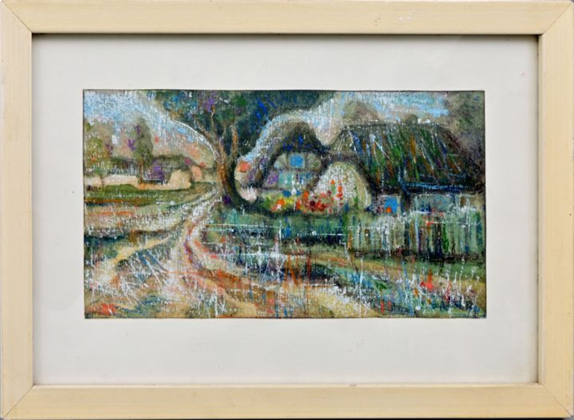 Schmidt, Klaus (?), Spreewaldhäuser / Mixed media, village scene - Image 2 of 3