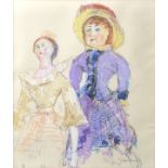 Hassebrauk. Puppen / Two historic dolls, water colour