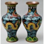 Paar Cloisonne Vasen / Pair of cloisonné vases