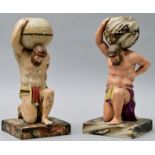 Paar Figuren Staffordshire/ Staffordshire pottery figures of Atlas