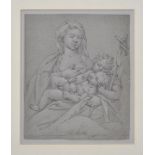 unbek. Federzeichnung "Maria" / unknown, Madonna with St. Joan as a child