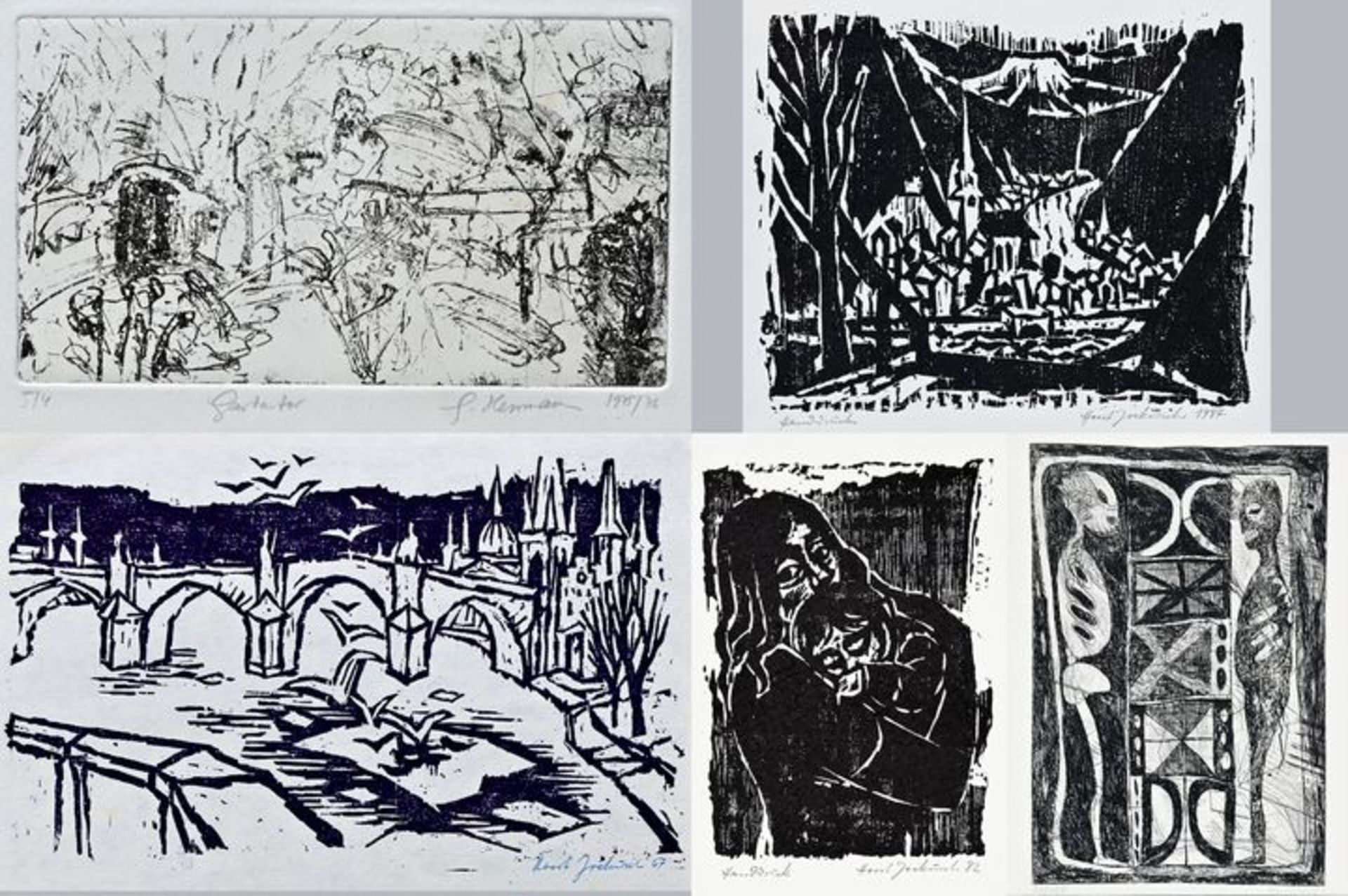 Konvolut Dresdener Künstler/ 10 works on paper