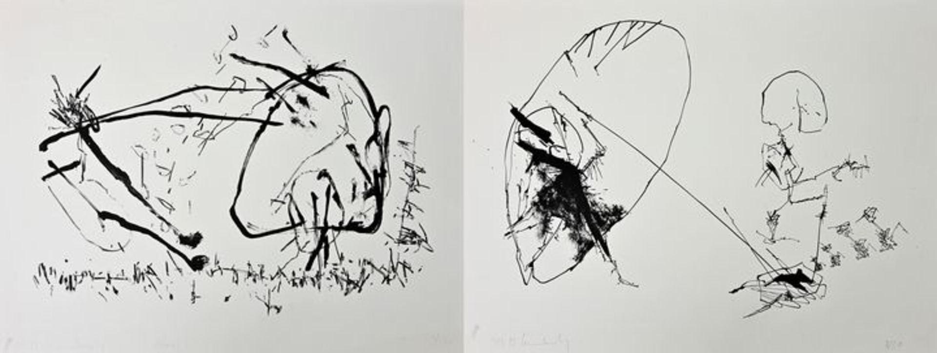 Via Lewandowski: 2 Lithographien/ two lithographs