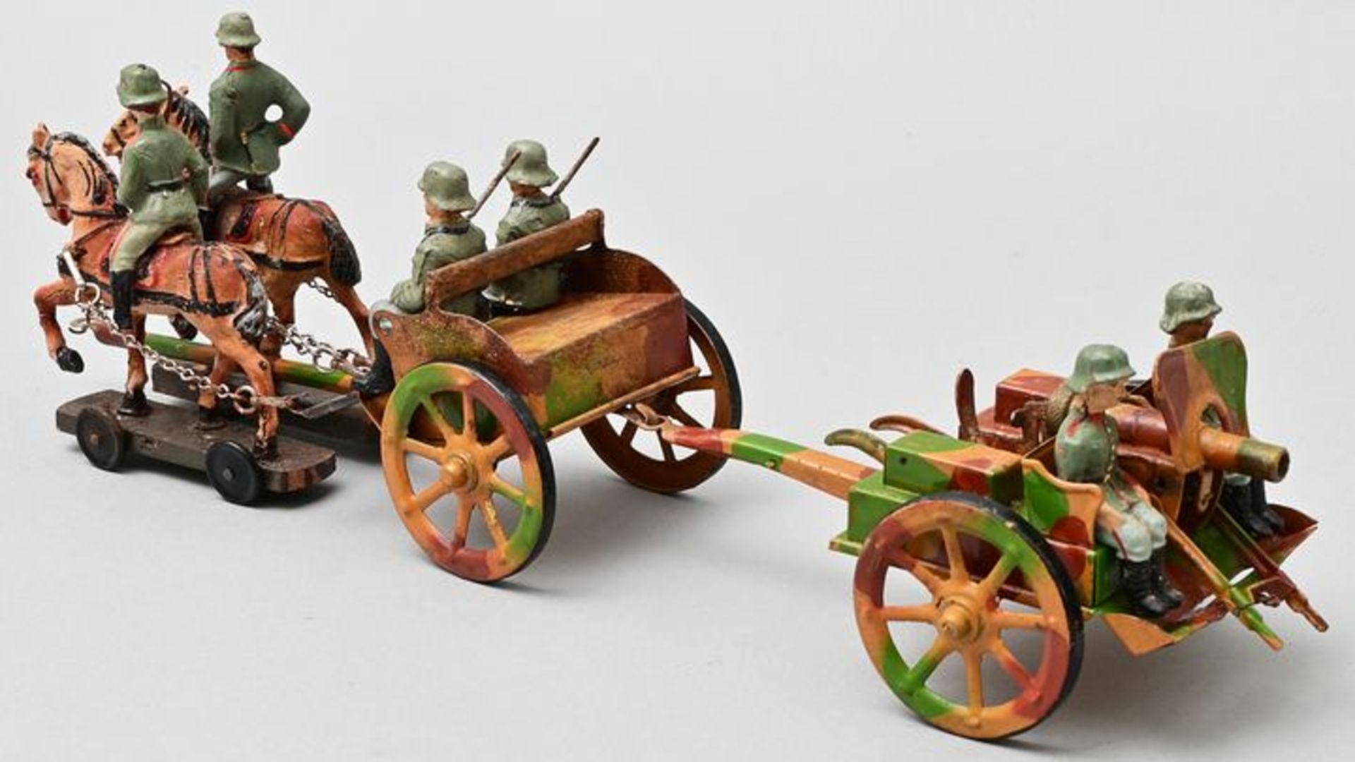 Gespann mit Kanone, I. WK, Hausser / carriage with cannon, I. WW - Bild 2 aus 3