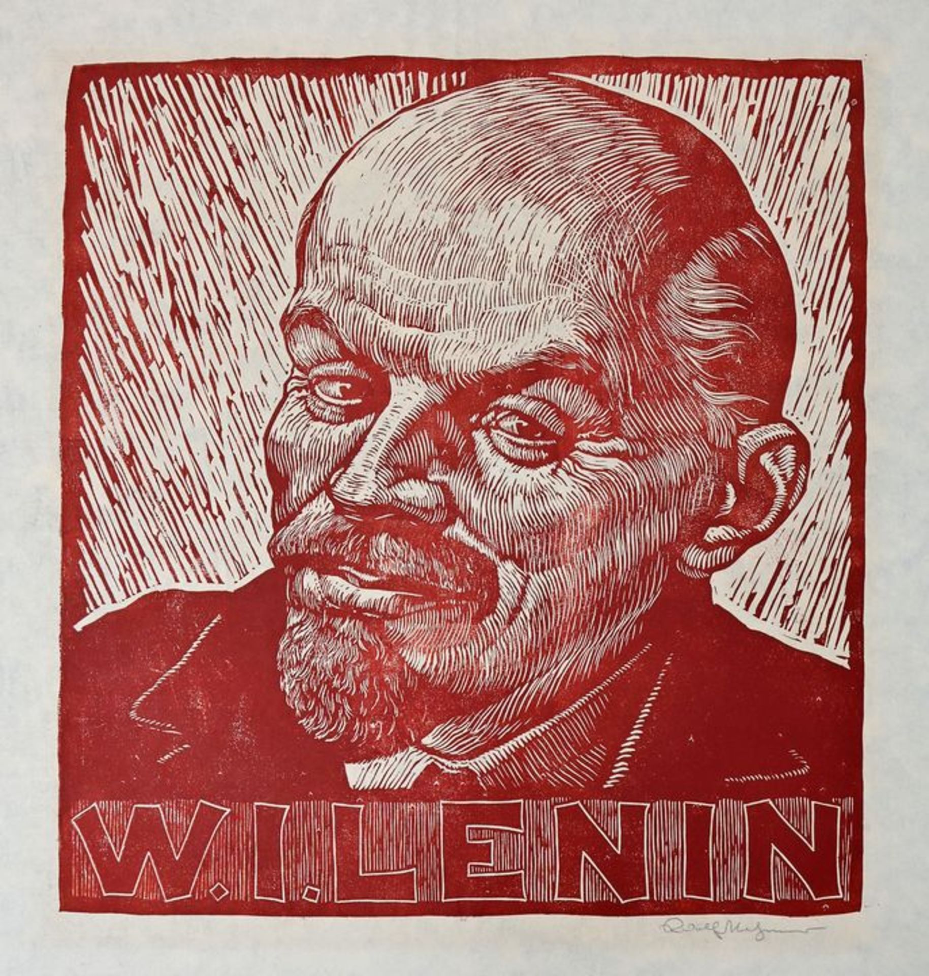 Nehmer: Lenin/ woodcut