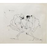 Janssen, Horst, "Verlegenheitstanz am 10.10.1964 / Jannsen, etching