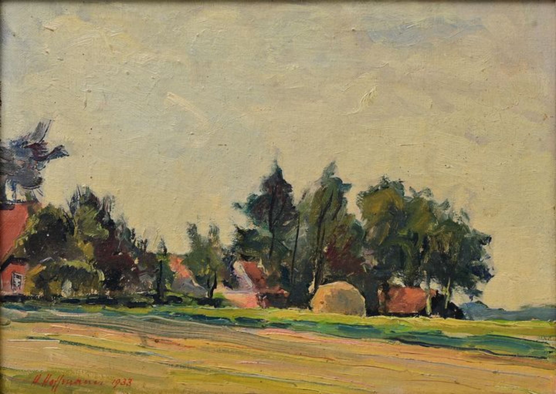 Hoffmann, H., Idyllische Dorfansicht / Hoffmann, Idyllic village view