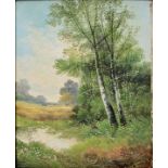 Leutner, C., Landschaft mit Birken / landscape