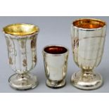 Drei Teile Bauernsilber/ silver glass