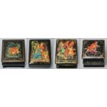 Vier kleine Lackdosen / Four small lacquer boxes