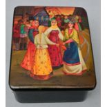 Two round lacquer boxes, Russia, 20th century.