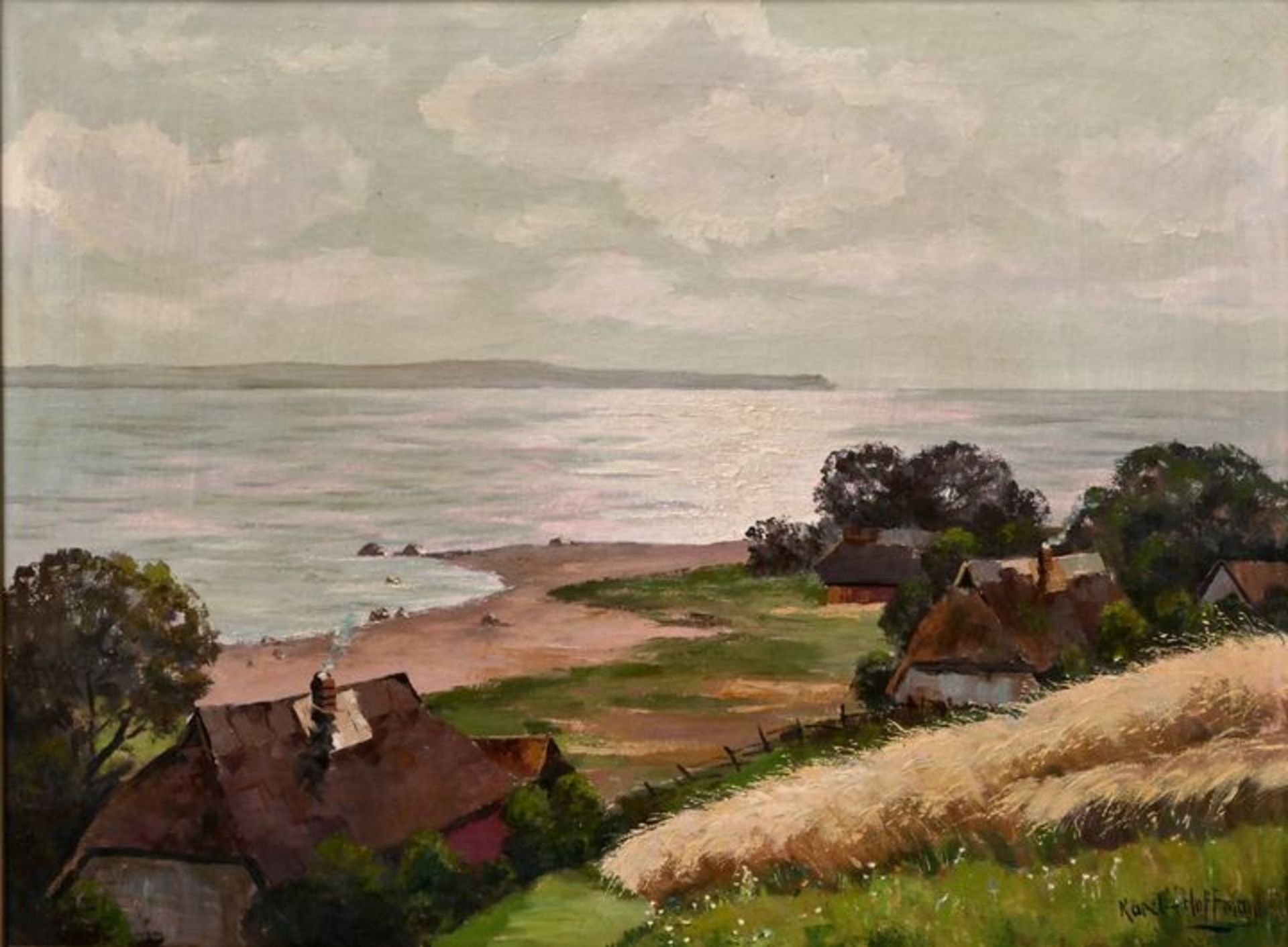 Hoffmann, Boddenlandschaft / Hoffmann, sea coastal landscape, painting