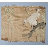 Seidentuch mit Vogelstickerei / Silk cloth with bird embroidery