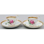 Paar Mokkatassen mit Untertasse, Meissen / Pair of Mocha cups and saucers, Meissen