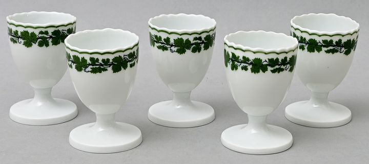 Fünf Eierbecher, Meissen / Five egg cups, Meissen