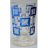 Fußbecher weiß/blau/ glass beaker