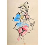 Israelischer Künstler "Der Fiedler" / Coloured lithograph