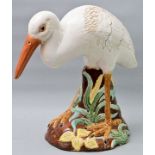 Keramikfigur eines Reiher oder Storches / Ceramic figure