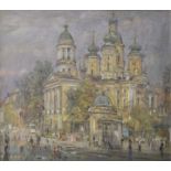 Bernstein, Stanislav, Pastell / View of the Vladimir Cathedral in St. Petersburg