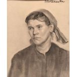 Wollanke Elly Kohlezeichnung / Charcoal drawing of a woman