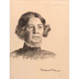 Wollanke Elly, Zeichnung / Charcoal drawing of a woman