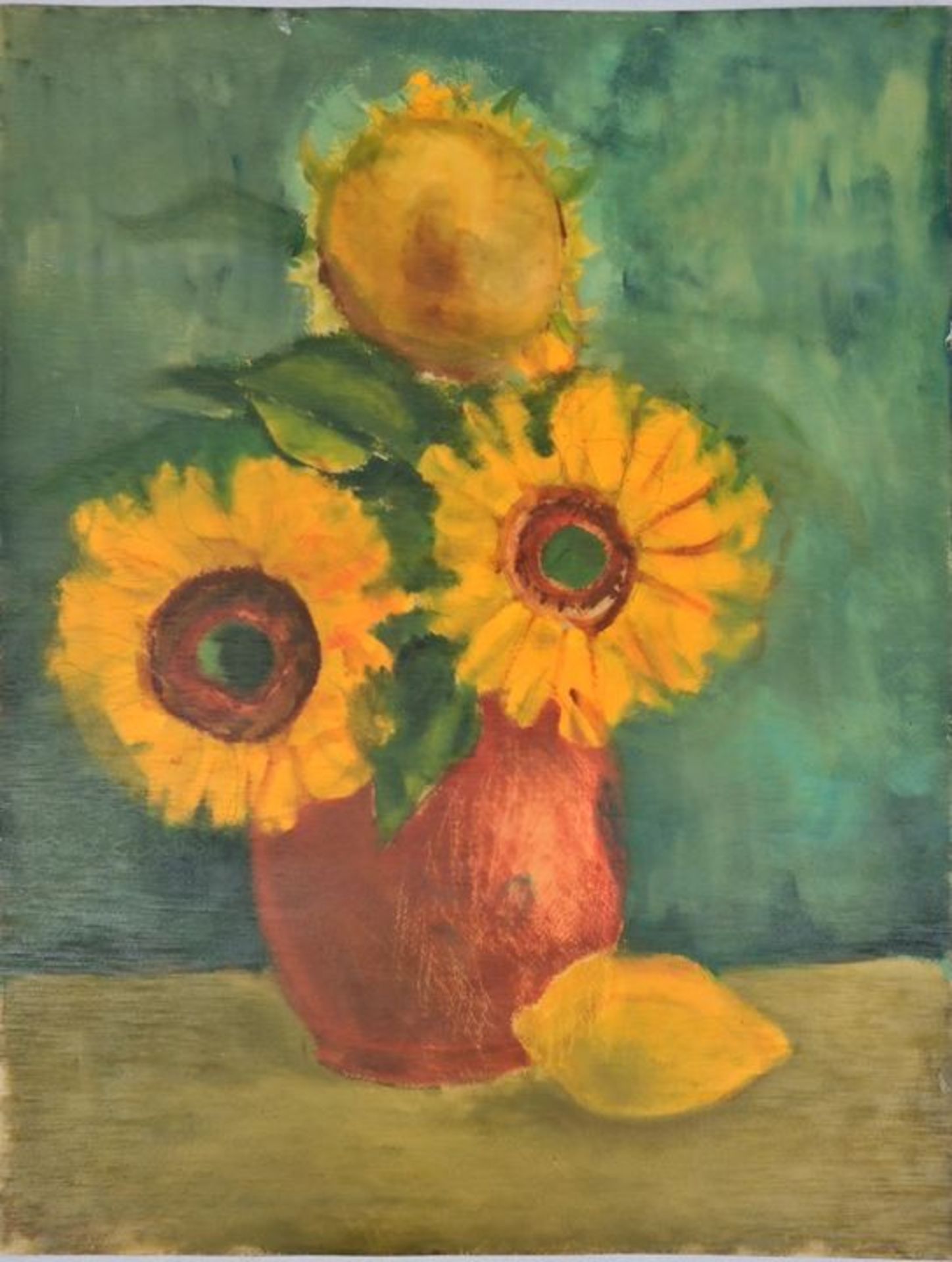 Ebermann, Fritz, Sonnenblumen / Flower painting - Bild 2 aus 3