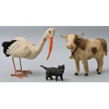 Drei Spielzeugtiere, teilweise Steiff / Three toy animals, partly Steiff