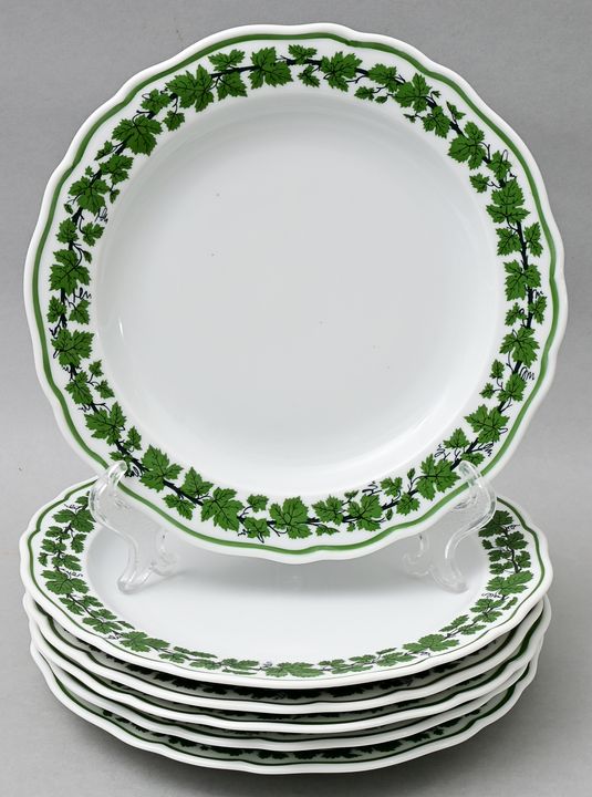 Sechs Abendbrotteller, Meissen / Six plates, Meissen