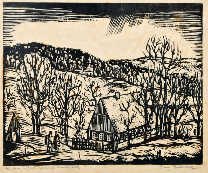 Gaudeck, Franz, Erzgebirge / Woodcut