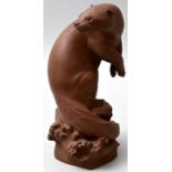 Fischotter / stoneware figure, Meissen, otter
