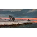 Unbekannt Gemälde "Sonnenuntergang" / Landscape painting