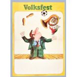 Bauer, DDR Plakat Volksfest / Poster