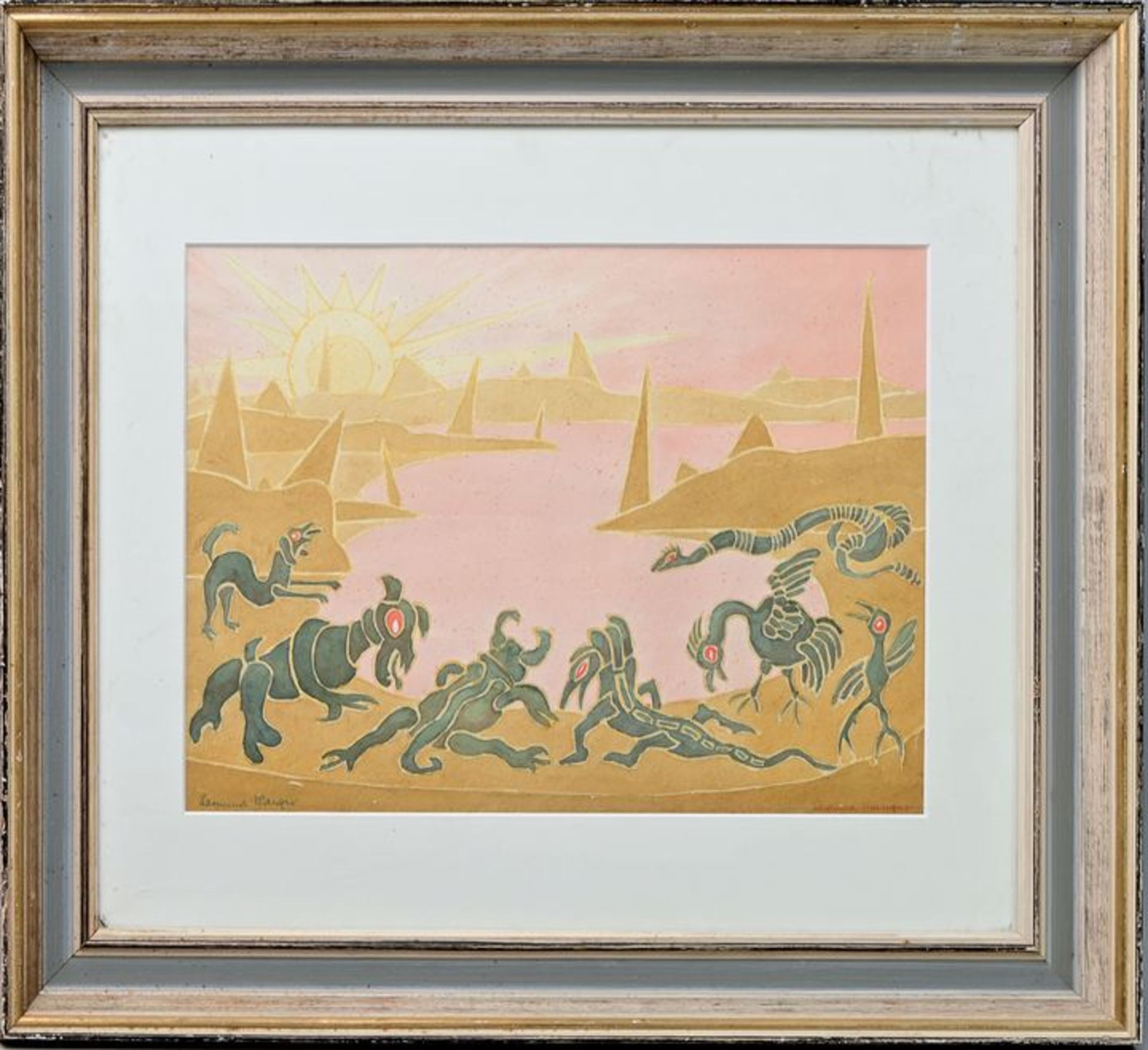 Landschaft mit Fabelwesen/ landscape with mythical creatures - Image 2 of 5