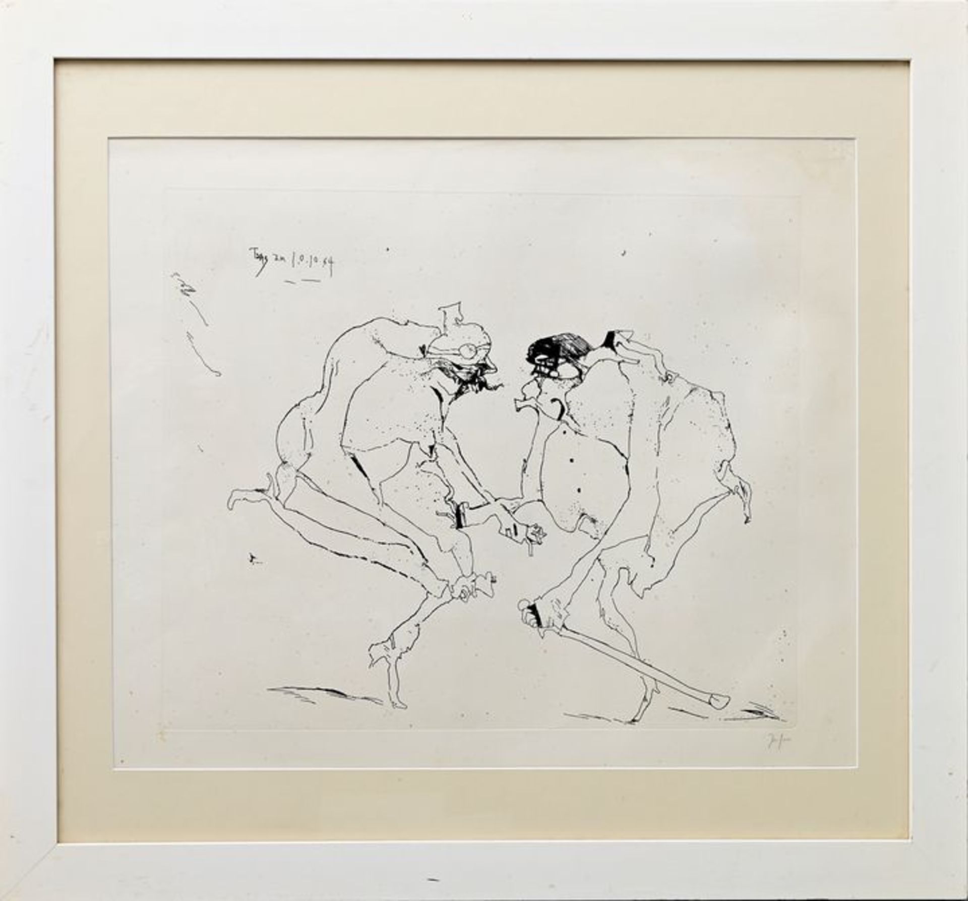 Janssen, Horst, "Verlegenheitstanz am 10.10.1964 / Jannsen, etching - Image 4 of 5