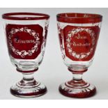 Paar Kelchgläser/ two glass goblets