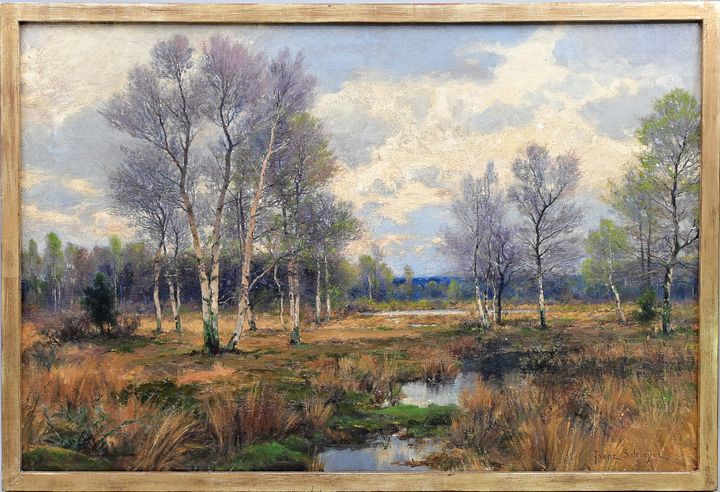 Schreyer, Franz, Frühling im Moor / landscape painting - Image 4 of 5