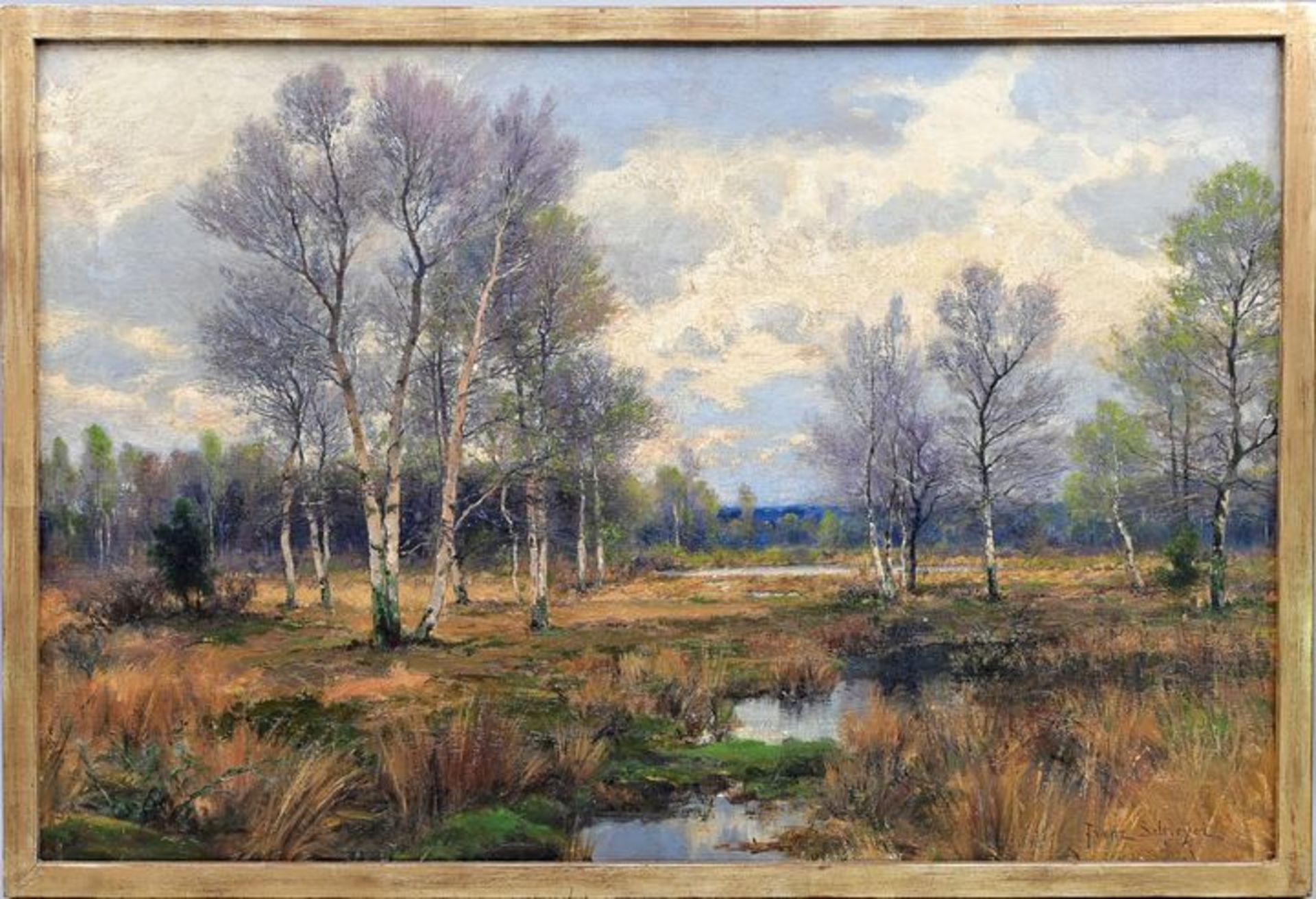 Schreyer, Franz, Frühling im Moor / landscape painting - Bild 4 aus 5