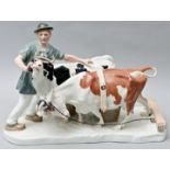 Bauer mit Ochsengespann/ farmer with oxen