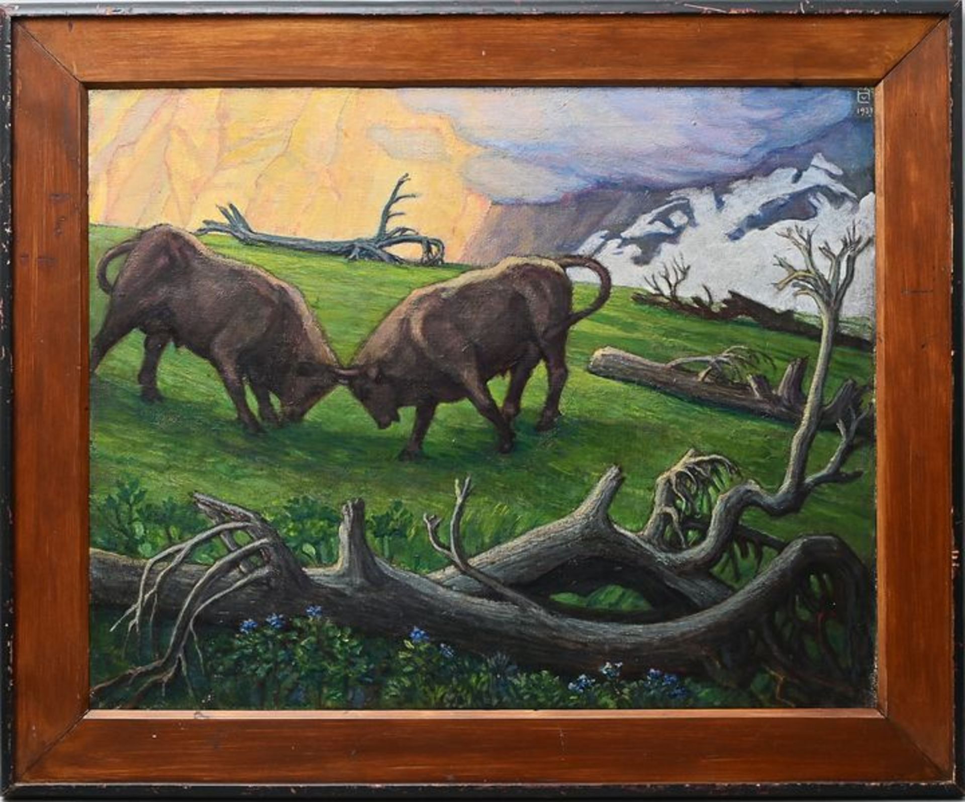 Ludwig von Hofmann: Kämpfende Stiere/ fighting bulls - Bild 2 aus 5