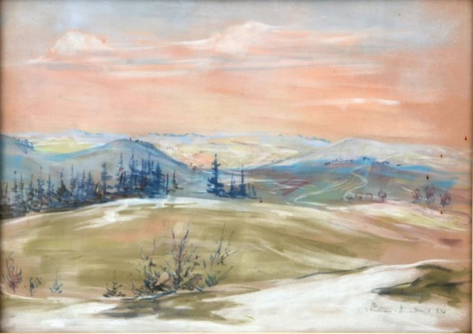 Pastell, Erzg. Sturm-Lindner / Pastel, mountains