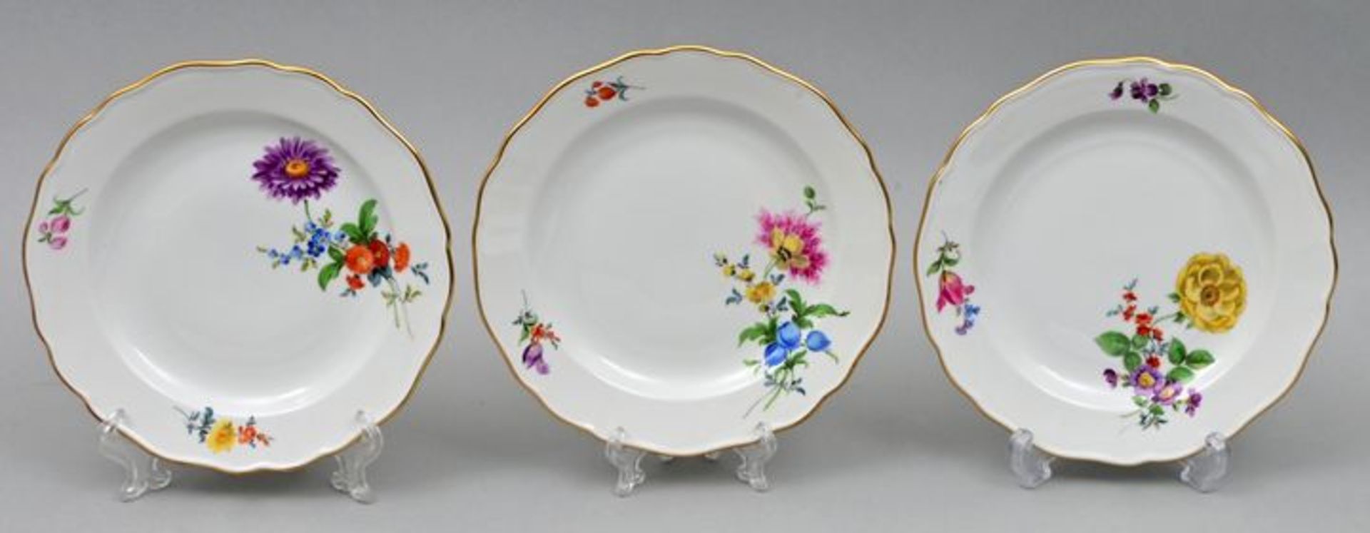 Drei Abendbrotteller, Meissen / Three dinner plates, Meissen