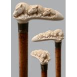 Spazierstock mit Elfenbeiknauf / cane with ivory knob