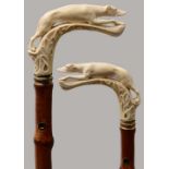 Spazierstock mit Elfenbeinknauf / Cane with ivory handle