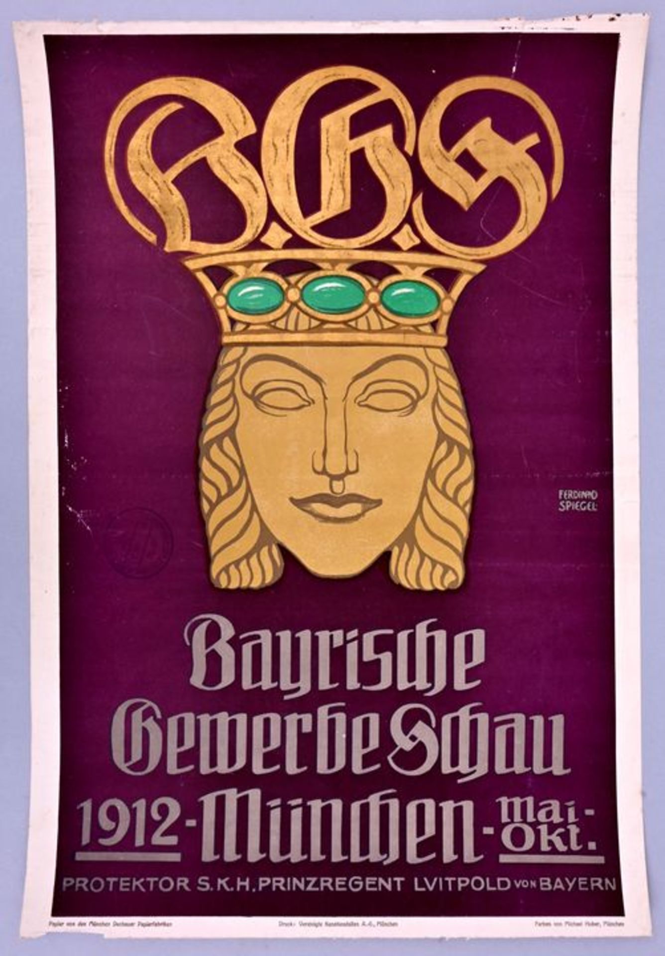 Plakat Gewerbeschau Bayern / Poster Applied Arts 1912