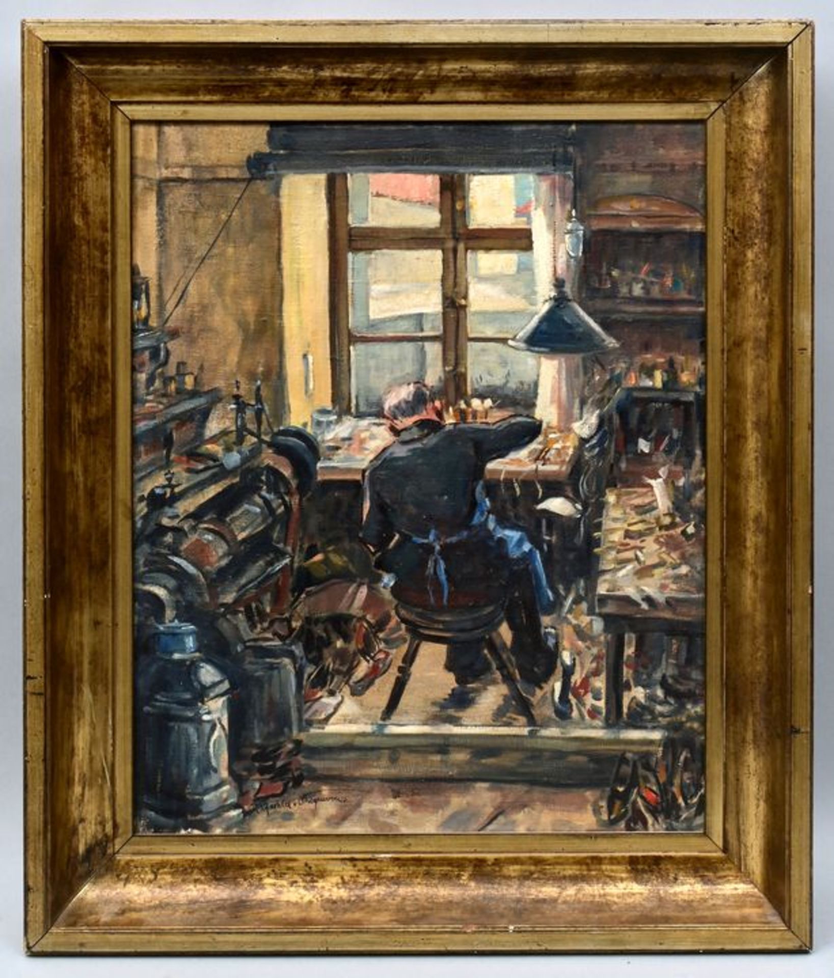 Pfaehler von Othegraven, Reinhard, Gem. "In der Schusterwerkstatt" / painting - Bild 2 aus 5